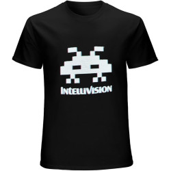 Intellivision Scanline Aline Logo T-Shirt Graphic Mens Basic Black Unisex Cotton Casual Tee