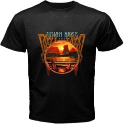 Uriah Heep Into The Wild Album Rock Band Men's Black T-Shirt Unisex Cotton Tee Uriah Heep Into The Wild Album Rock Band Men's Black T-Shirt Unisex Cotton Tee
