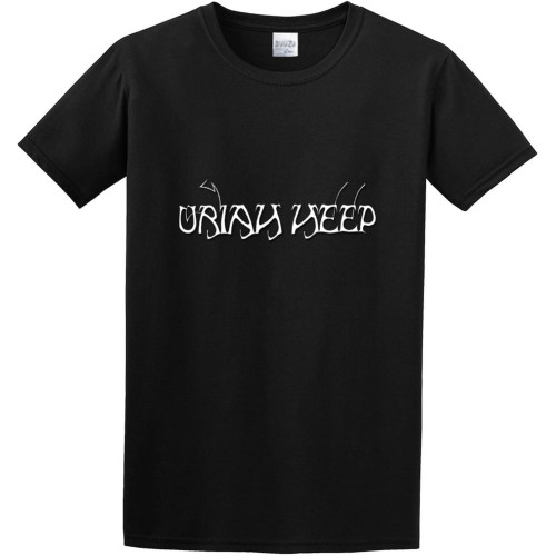 Uriah Heep Logo Men's Black T-Shirt Unisex Cotton Tee Uriah Heep Logo Men's Black T-Shirt Unisex Cotton Tee