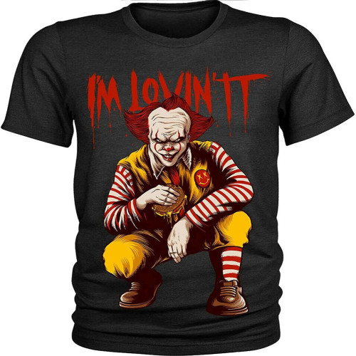 RUIBEITAO I'm Lovin It T-Shirt Funny Scary Clown Horror Halloween Mens RUIBEITAO I'm Lovin It T-Shirt Funny Scary Clown Horror Halloween Mens