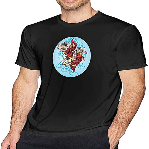 Luxurious Retro Flower Koi Fishes Men's T-Shirt Tees Short Workout Tops Fashion Luxurious Retro Flower Koi Fishes Men's T-Shirt Tees Short Workout Tops Fashion