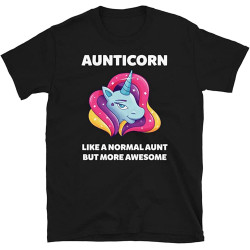 RUIBEITAO Men's Aunticorn Like A Normal Aunt But More Awesome Short-Sleeve Unisex T-Shirt