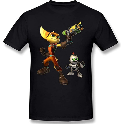 RUIBEITAO Cool Print Cotton Funny T Shirts Ratchet Clank Quartu Gadgebots Game Men Fashion Streetwear