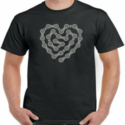 RUIBEITAO Cycling T-Shirt Biker Motorbike Motorcycle Heart Bike Chain Mens Funny MTB Racer