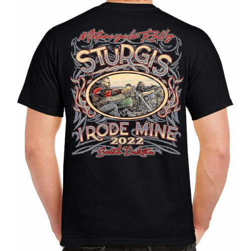 RUIBEITAO Men's 2022 Sturgis Motorcycle Rally Rode Mine to Sturgis T-Shirt RUIBEITAO Men's 2022 Sturgis Motorcycle Rally Rode Mine to Sturgis T-Shirt