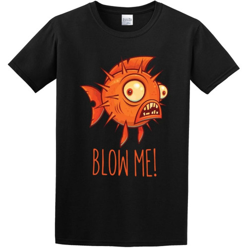 RUIBEITAO Men's Porcupine Blowfish Cartoon Blow Me John Schwegel Transparent T-Shirt RUIBEITAO Men's Porcupine Blowfish Cartoon Blow Me John Schwegel Transparent T-Shirt