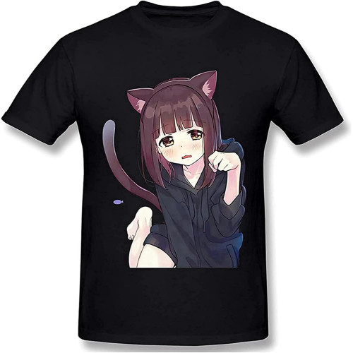 RUIBEITAO Menhera 3D Print Short Sleeve Fashion T Shirt for Men 100% Cotton