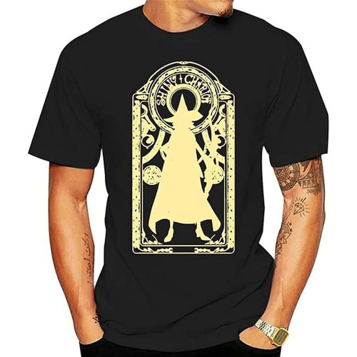 Printed Men T Shirt Cotton T-Shirt O-Neck Short-Sleeve Style Shiny Chariot Back Card Little Witch Academia T-Shirt Printed Men T Shirt Cotton T-Shirt O-Neck Short-Sleeve Style Shiny Chariot Back Card Little Witch Academia T-Shirt