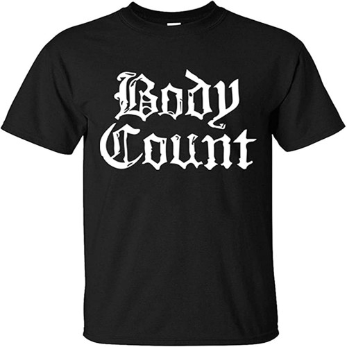 RUIBEITAO Mens Body Count Logo T-Shirt Round Neck RUIBEITAO Mens Body Count Logo T-Shirt Round Neck
