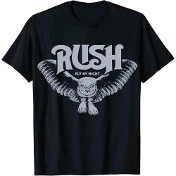 RUIBEITAO Rare Vintage Rusigh Cool Vinatage Band Shirts Fly by Night Owl Restro Concert Graphic Tee Unisex Men Men Tee T-Shirt