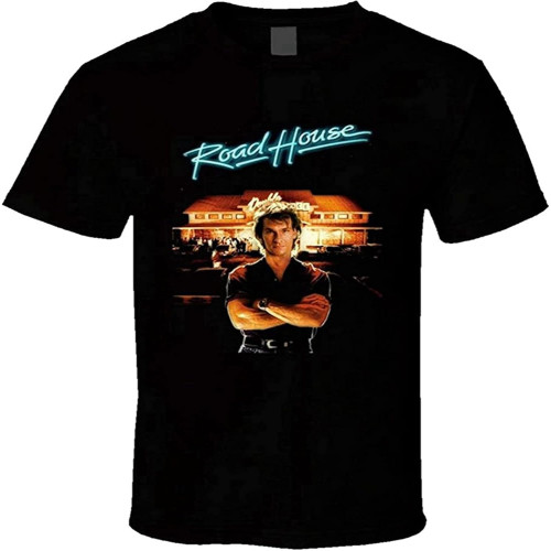 Custom Roadhouse Patrick Swayze Men's Funny T-Shirt 100% Cotton Tee Custom Roadhouse Patrick Swayze Men's Funny T-Shirt 100% Cotton Tee