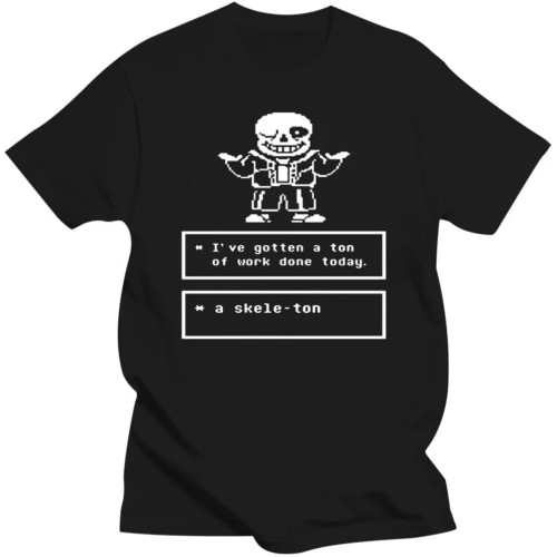 Game Undertale T Shirt Skull Brother Sans PapyrCartoon Printed Black T Shirts Short Sleeve Tees O-Neck Mens T-Shirts Fashion Black
