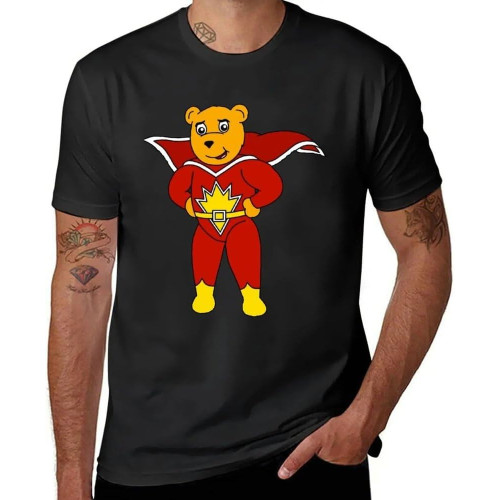 TinANTMA Super TED superted T-Shirt t-Shirts Man Blank t Shirts t Shirts for Men Cotton Black
