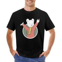 TinANTMA Rupert Bear T-Shirt t Shirts Short t-Shirt Short Sleeve Hippie Clothes Clothes for Men Black