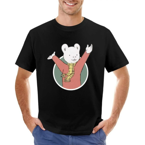 TinANTMA Rupert Bear T-Shirt t Shirts Short t-Shirt Short Sleeve Hippie Clothes Clothes for Men Black