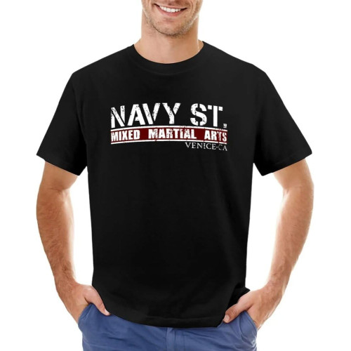 Navy st. red Black bg T-Shirt Clothes t-Shirt Heavyweight t Shirts Men's t Shirts Black