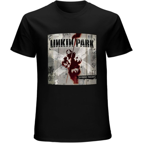 Linkin Park Hybrid Theory T Shirts for Men Crew Neck Black Linkin Park Hybrid Theory T Shirts for Men Crew Neck Black