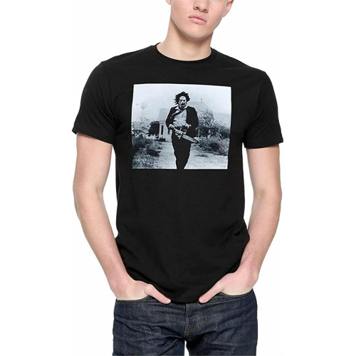 sonvsee Texas Chainsaw Massacre Leatherface Running T Shirt Black