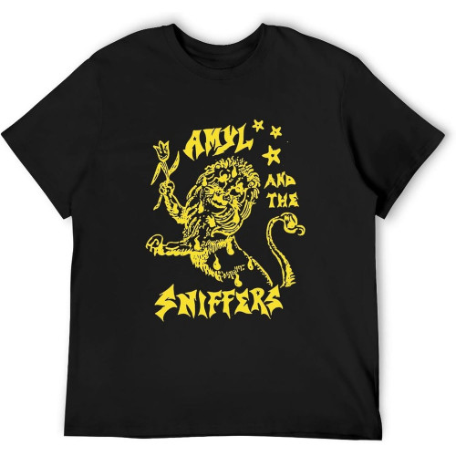 Short T-Shirt Amyl and The Sniffers Australian Punk Rock Band Music Black