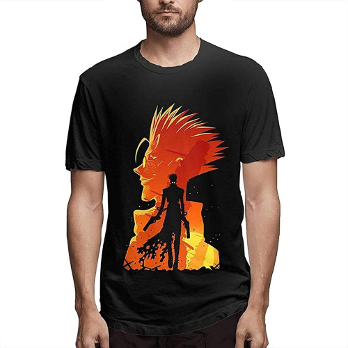 sonvsee Trigun T Shirt Men's Short Sleeve Shirt Sports Casual Round Neck Cotton Tops Black sonvsee Trigun T Shirt Men's Short Sleeve Shirt Sports Casual Round Neck Cotton Tops Black
