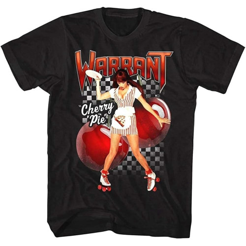 Warrant Sweet Cherry Pie Album Cover Waitress Make A Grown Man Cry Men's T Shirt Black Warrant Sweet Cherry Pie Album Cover Waitress Make A Grown Man Cry Men's T Shirt Black