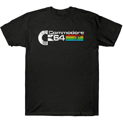 sonvsee Rare Commodore 64 Computer Vintage T Shirt (C64) Retro 80S T-Shirt Men's Black