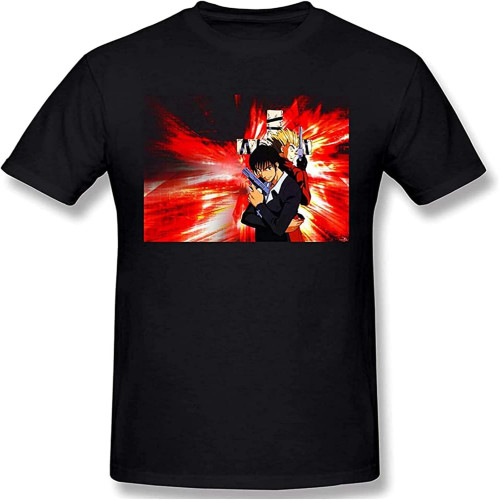 Trigun Men's Basic Short Sleeve T-Shirt Black Trigun Men's Basic Short Sleeve T-Shirt Black