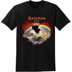 Rainbow Rising Heavy Metal Music T-Shirt Men's Unisex Tee Shirt Black Rainbow Rising Heavy Metal Music T-Shirt Men's Unisex Tee Shirt Black