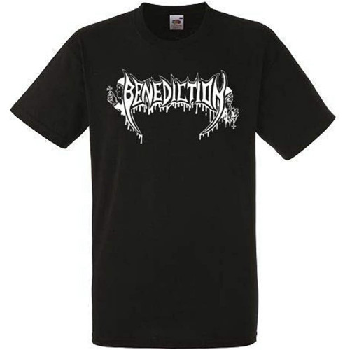 Benediction Logo T-Shirt Rock Band Shirt Heavy Metal Tee Black Benediction Logo T-Shirt Rock Band Shirt Heavy Metal Tee Black