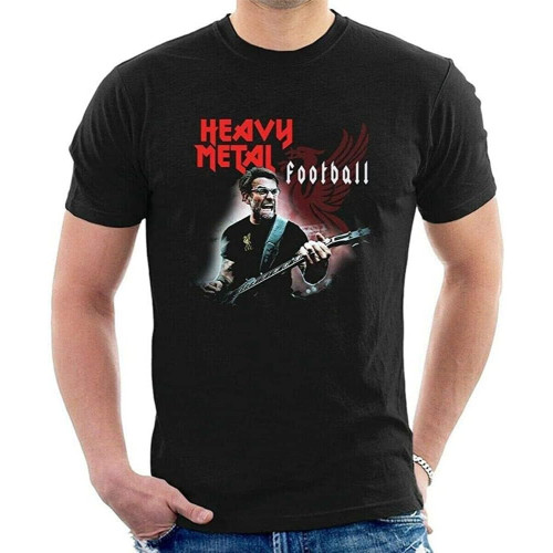 sonvsee Jurgen Klopp Heavy Metal Football T-Shirt Adults Black