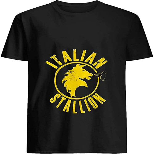 sonvsee Italian Stallion 12 T Shirt for Men Black