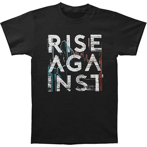 sonvsee Rise Against Men's Stacked Wolves Slim Fit T Shirt Black