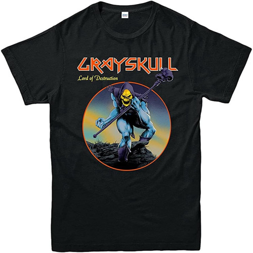 Grayskull Lord of Destruction T-Shirt Skeletor Rocks 80S Cartoons Adult Top Black Grayskull Lord of Destruction T-Shirt Skeletor Rocks 80S Cartoons Adult Top Black