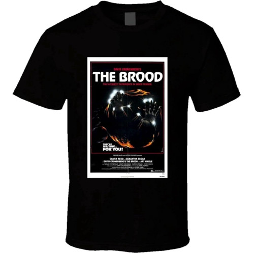 MUZHILIN The Brood Cool Vintage 70's Movie Poster T ShirtTop Sweatshirt Short Sleeve White MUZHILIN The Brood Cool Vintage 70's Movie Poster T ShirtTop Sweatshirt Short Sleeve White