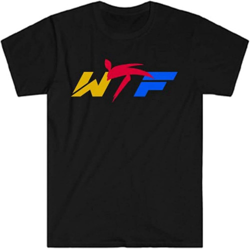 WTF World Taekwondo Federation Logo Men's T-Shirt Top Sweatshirt Short Sleeve Black WTF World Taekwondo Federation Logo Men's T-Shirt Top Sweatshirt Short Sleeve Black