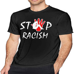 MUZHILIN Stop Racism T Shirt Men's Fashion Cotton Round Neck Short Sleeve TeesTop Sweatshirt Short Sleeve Black MUZHILIN Stop Racism T Shirt Men's Fashion Cotton Round Neck Short Sleeve TeesTop Sweatshirt Short Sleeve Black