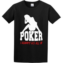 PÓ!Ker Al! I!N Cotton Crew Neck Short Sleeves Graphic Short Sleeve Crewneck T-Shirt Vintage T-Shirt