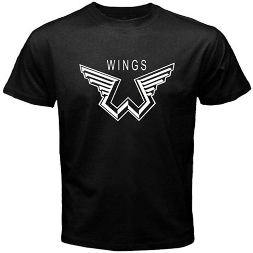 Paul Men's tee McCartney Wings Logo The Beatle T-ShirtTop Sweatshirt Short Sleeve Black