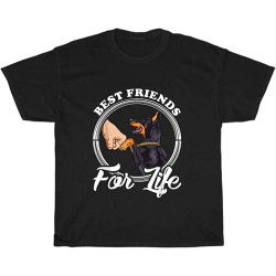 MUZHILIN Doberman Pinscher Best Friend for Life Dog Pet Puppy Lover T-Shirt GiftTop Sweatshirt Short Sleeve Black