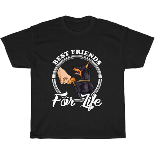 MUZHILIN Doberman Pinscher Best Friend for Life Dog Pet Puppy Lover T-Shirt GiftTop Sweatshirt Short Sleeve Black
