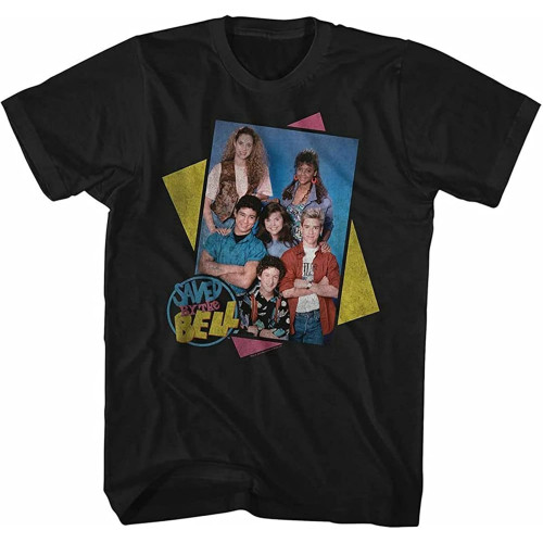 MUZHILIN Saved by The Bell Group Boxes-Front Print- Adult Short Sleeves T-ShirtTop Sweatshirt Short Sleeve Black MUZHILIN Saved by The Bell Group Boxes-Front Print- Adult Short Sleeves T-ShirtTop Sweatshirt Short Sleeve Black