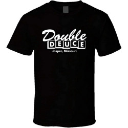 MUZHILIN Double Deuce T-Shirt Graphic Tee for Mentop Sweatshirt Short Sleeve Black