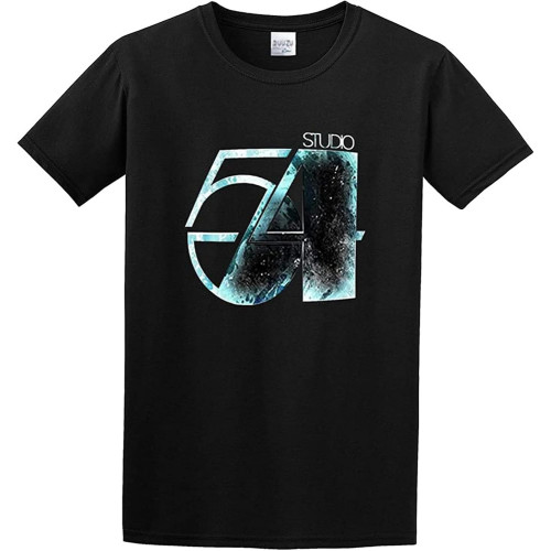 MUZHILIN Vintage Studio 54 Disco Andy Warhol Paris Dj Eleven Men's Cotton Shirt TeeTop Sweatshirt Short Sleeve Black