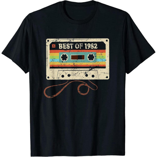 MUZHILIN Best of 1982 Vintage 40 Year Old Men Women 40th Birthday T-Shirt Blacktop Sweatshirt Short Sleeve Black MUZHILIN Best of 1982 Vintage 40 Year Old Men Women 40th Birthday T-Shirt Blacktop Sweatshirt Short Sleeve Black