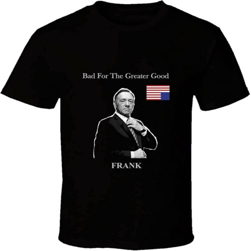 Frank Underwood House of Cards Tv Show Unisex T Shirt Kevin Spacey Francis Tee Top Sweatshirt Short Sleeve Black