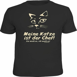 Fun T-Shirt - Meine Katze ist der Chef - Männer Geschenke Shirts 4 HeroesTop Sweatshirt Short Sleeve Black Fun T-Shirt - Meine Katze ist der Chef - Männer Geschenke Shirts 4 HeroesTop Sweatshirt Short Sleeve Black