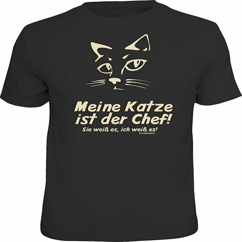 Fun T-Shirt - Meine Katze ist der Chef - Männer Geschenke Shirts 4 HeroesTop Sweatshirt Short Sleeve Black Fun T-Shirt - Meine Katze ist der Chef - Männer Geschenke Shirts 4 HeroesTop Sweatshirt Short Sleeve Black