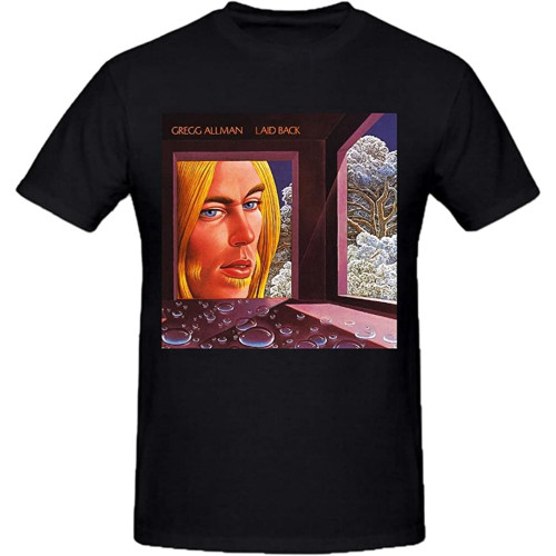 MUZHILIN Gregg Allman Laid Back Custom T Shirts Design Round NeckTop Sweatshirt Short Sleeve Black