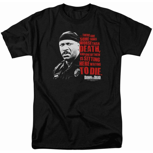 MUZHILIN Dawn of The Dead Worse Than Death T Shirt Mens Zombie Movie TeeTop Sweatshirt Short Sleeve Black MUZHILIN Dawn of The Dead Worse Than Death T Shirt Mens Zombie Movie TeeTop Sweatshirt Short Sleeve Black