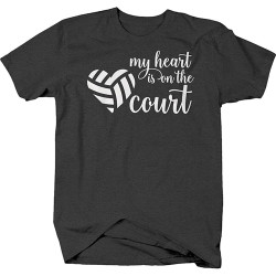 My Heart is on The Court Cursive Love Volleyball Sports Team T ShirtTop Sweatshirt Short Sleeve Black My Heart is on The Court Cursive Love Volleyball Sports Team T ShirtTop Sweatshirt Short Sleeve Black